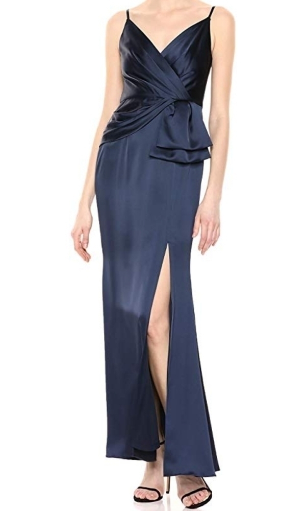 Adrianna Pappell Women's Midnight Blue Spaghetti Straps Gown - Picture 1 of 7